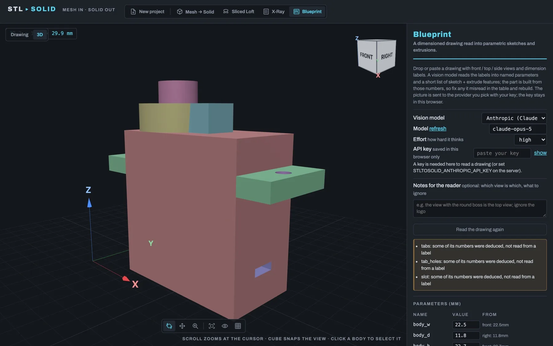 The Blueprint 3D preview