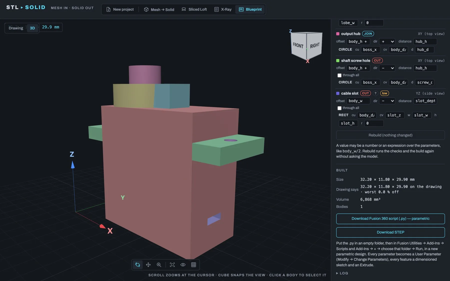 Blueprint build report and downloads