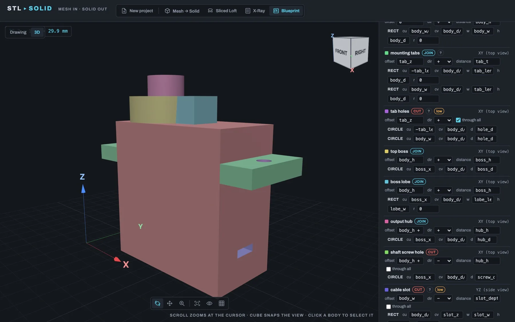 Editing Blueprint features